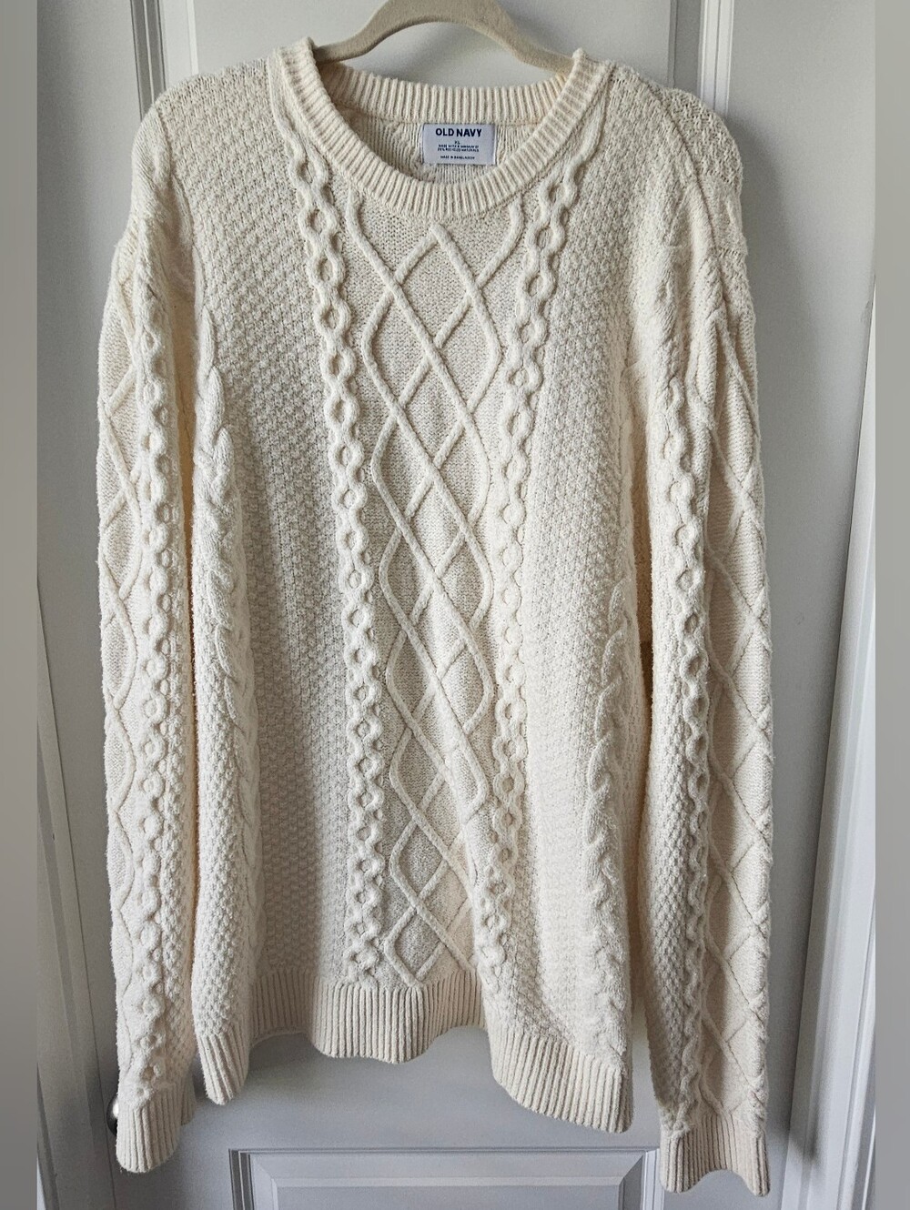 Old Navy Cream Cable-Knit Crewneck Sweater